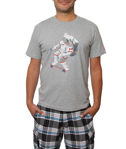 Official Chris Hadfield Skateboarding Astronaut Men's T-Shirt (Grey Mix)
