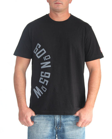 60°N 95°W Men's black crewneck t-shirt 